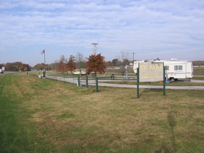 The Freeman RV Park is located on the east side of Freeman Missouri in Cass County.