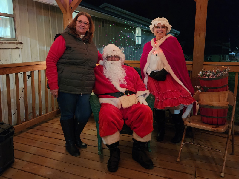 Santa visiting the Freeman Community Building. Ready to hear all the Christmas Wishes.